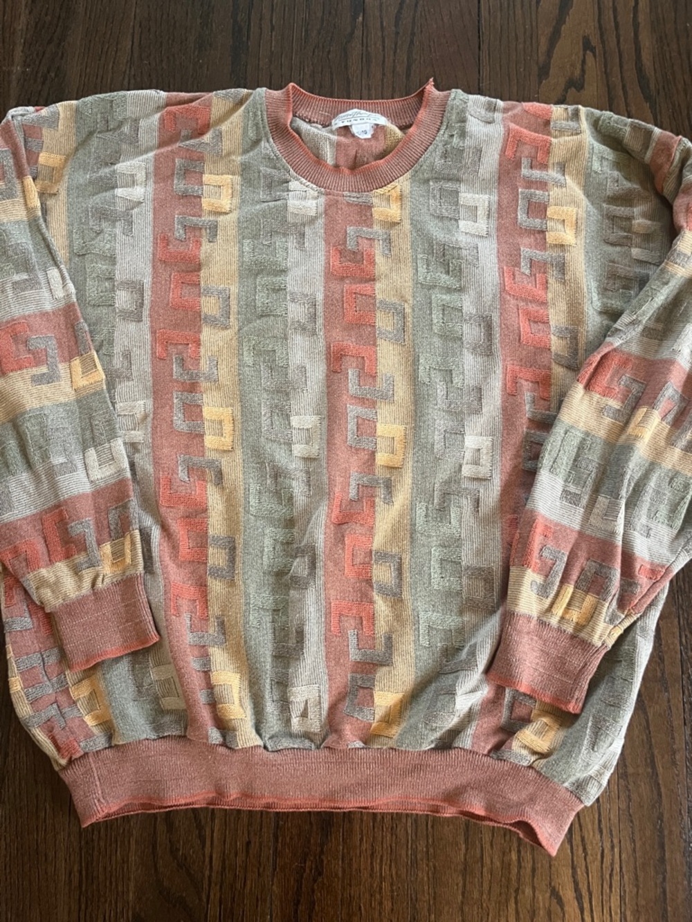 Vintage Norm Thompson Tundra Men's Crewneck Sweater Textured Pattern XL